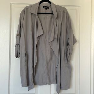 Lulus - SM - gray lightweight trench